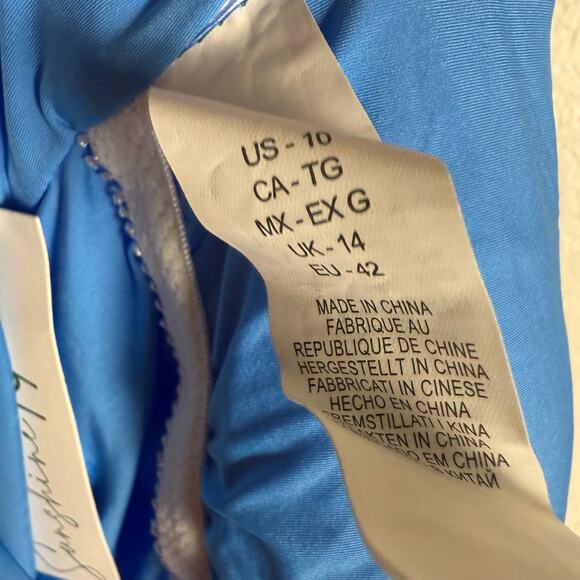 Sunshine 79 Maillot Blue Belted One Piece Swimsuit Size 10 - Picture 11 of 12